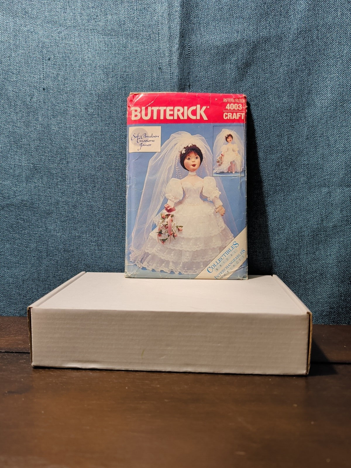 Vintage Butterick 4003 Pattern 1986 22" Sof-Porcelain Bride Doll & Gown UNCUT