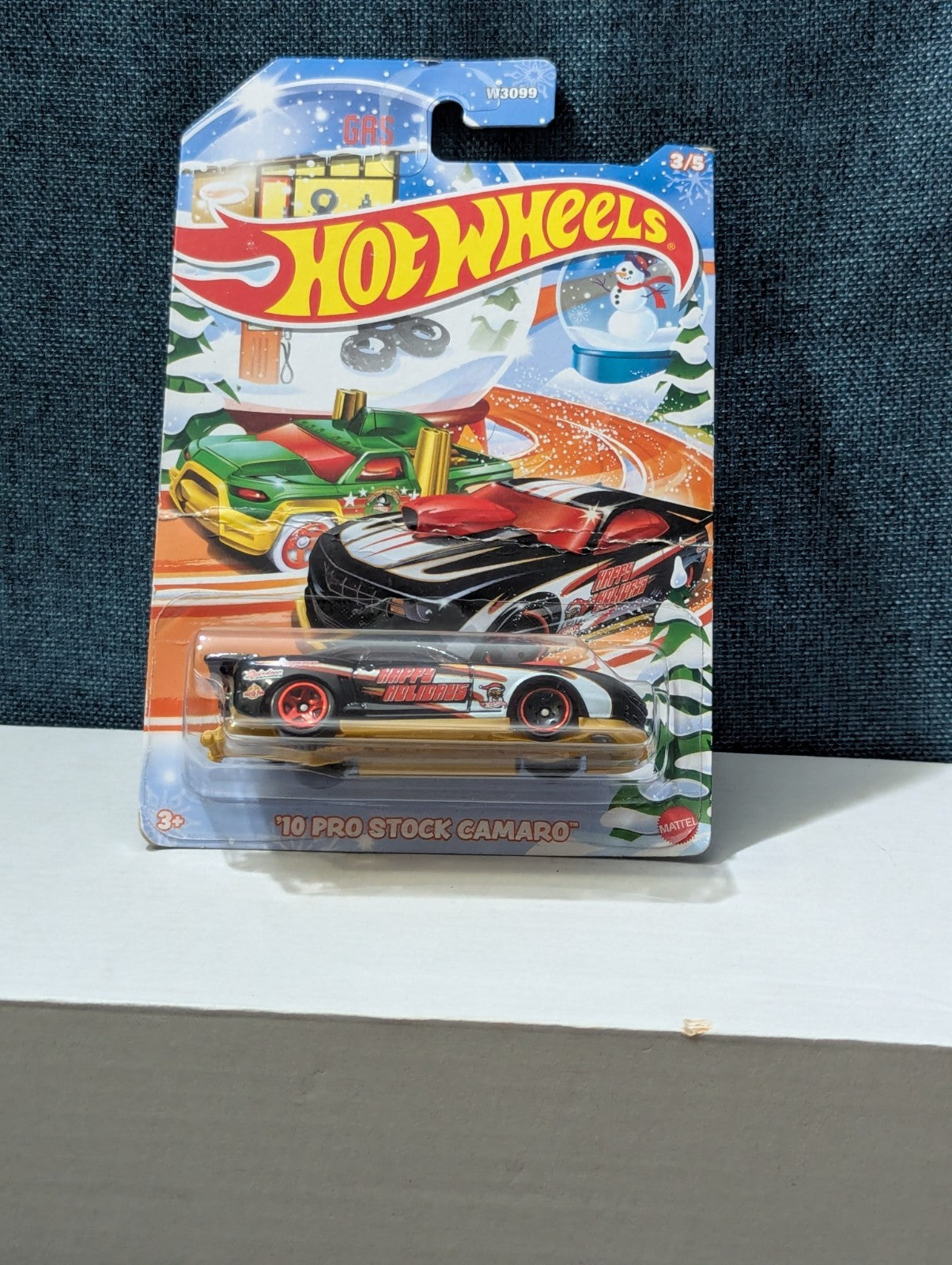 Hot Wheels 2010 Pro Stock Camaro Holiday Racers | Black Happy Holidays Car