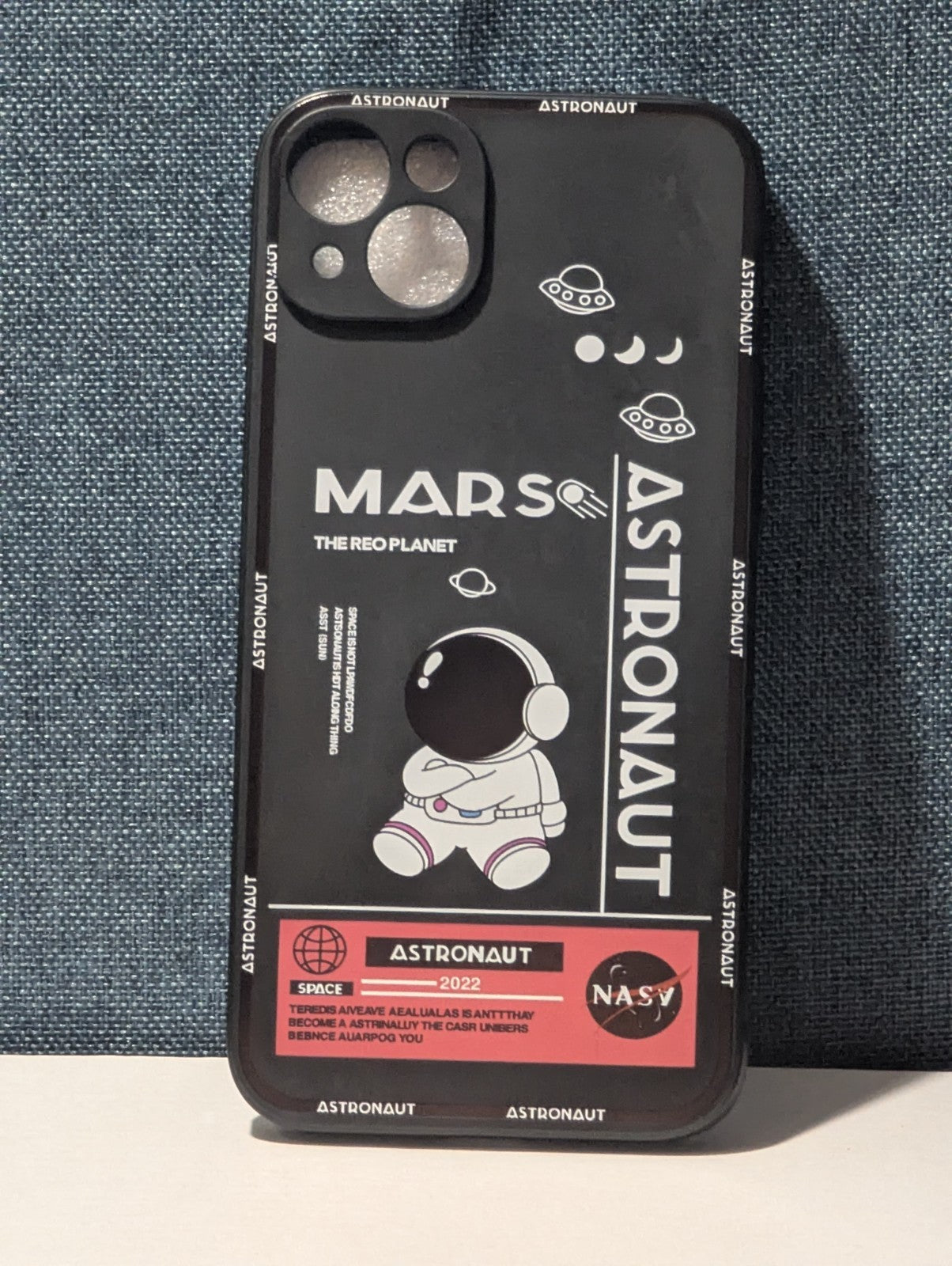 Astronaut Space Phone Case iPhone 14 Pro Max Slim Black TPU NASA Style Cover New