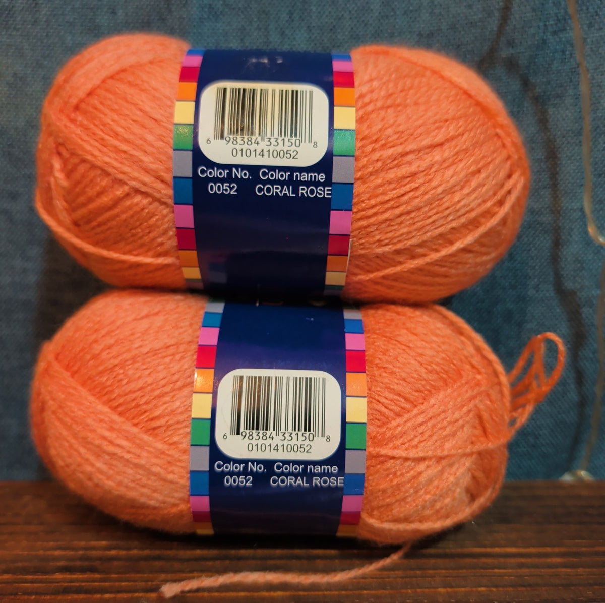 Herrschners Afghan Yarn 2 Ply Coral Rose Acrylic 2 Skein