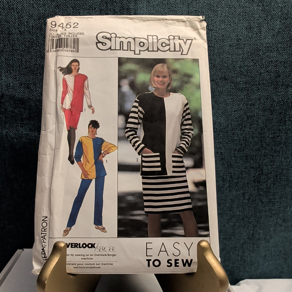 Simplicity 9452 Vintage 1989 Knit Pants Skirt Top Pattern SZ 6-24 UNCUT