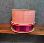 Offray Ribbon Lot 2 Pink Organdy Metallic Magenta Craft Destash