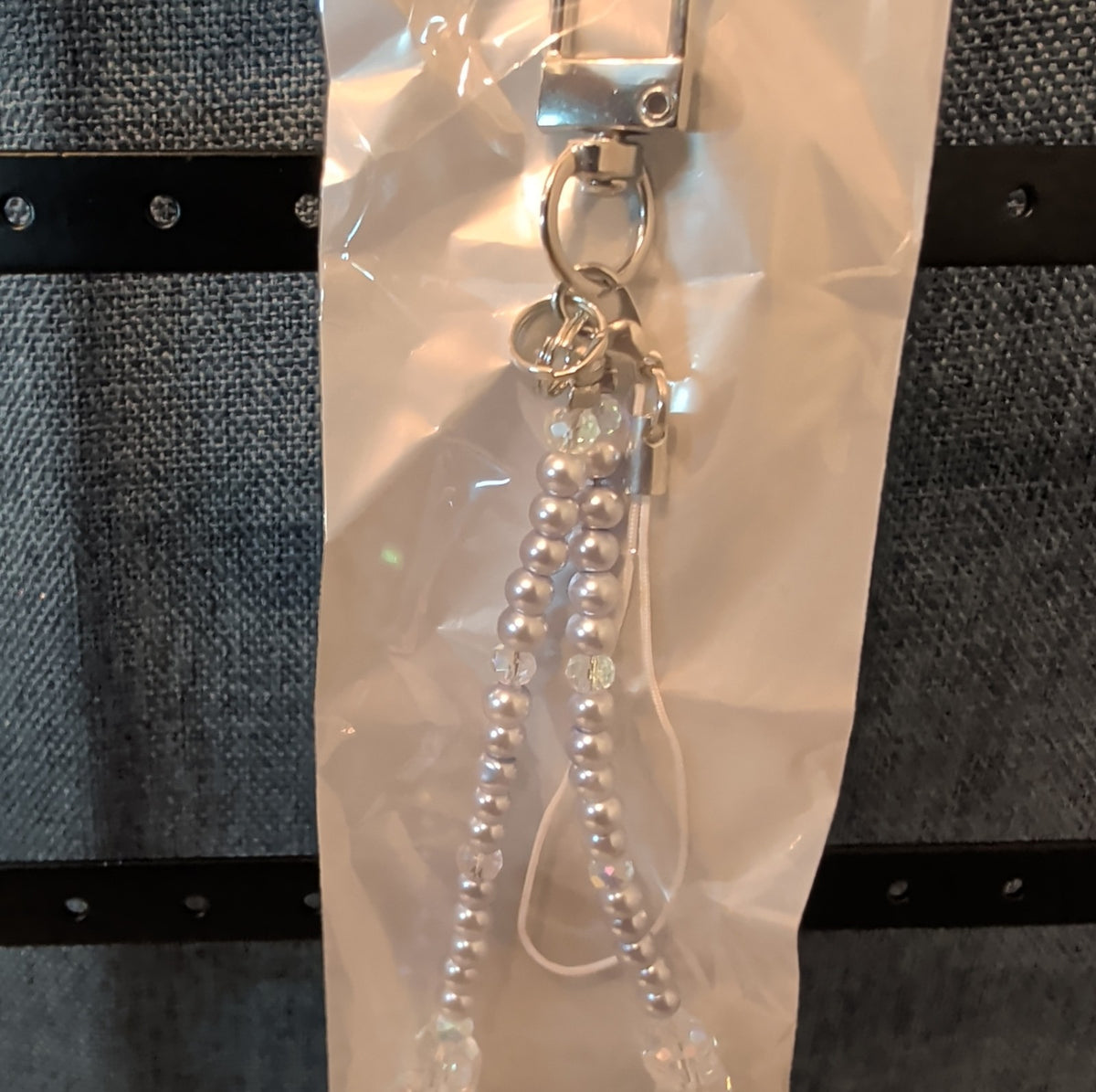 Adorn Beaded Phone Strap Charm Pearl Glass Crystal Y2K Keychain New Card