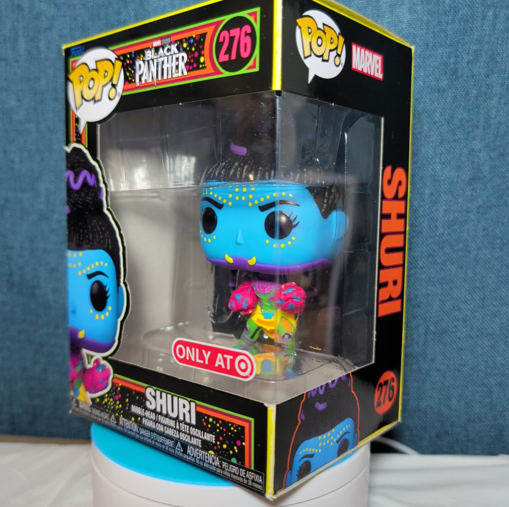 Funko Pop Marvel Shuri Blacklight Target Exclusive #276 in Box with Protector