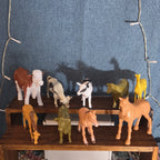 Farm Animals 9Pc Lot Plastic Horses Cows Vintage Style P