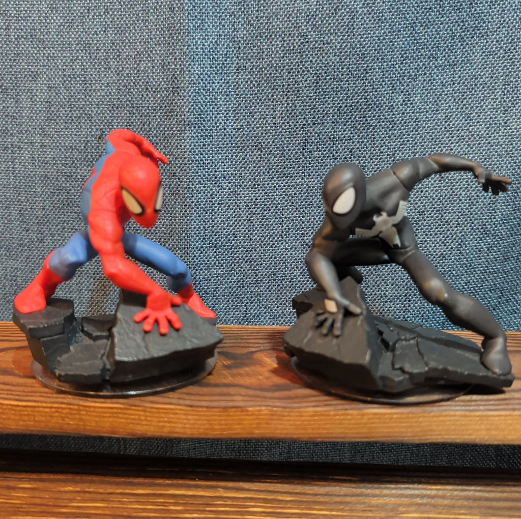 Disney Infinity 2.0 Spider-Man Black Red Suit 2 Figure Lot PVC Loose