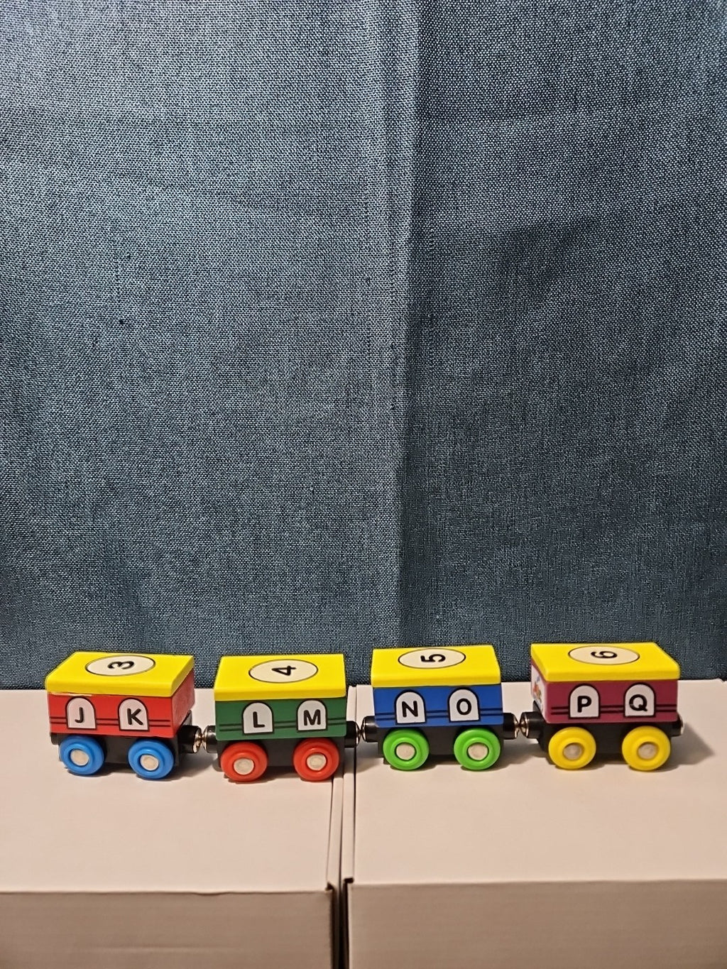 Wooden Magnetic Train Set 13 pc | Alphabet Letters A-Z & Numbers 0-10