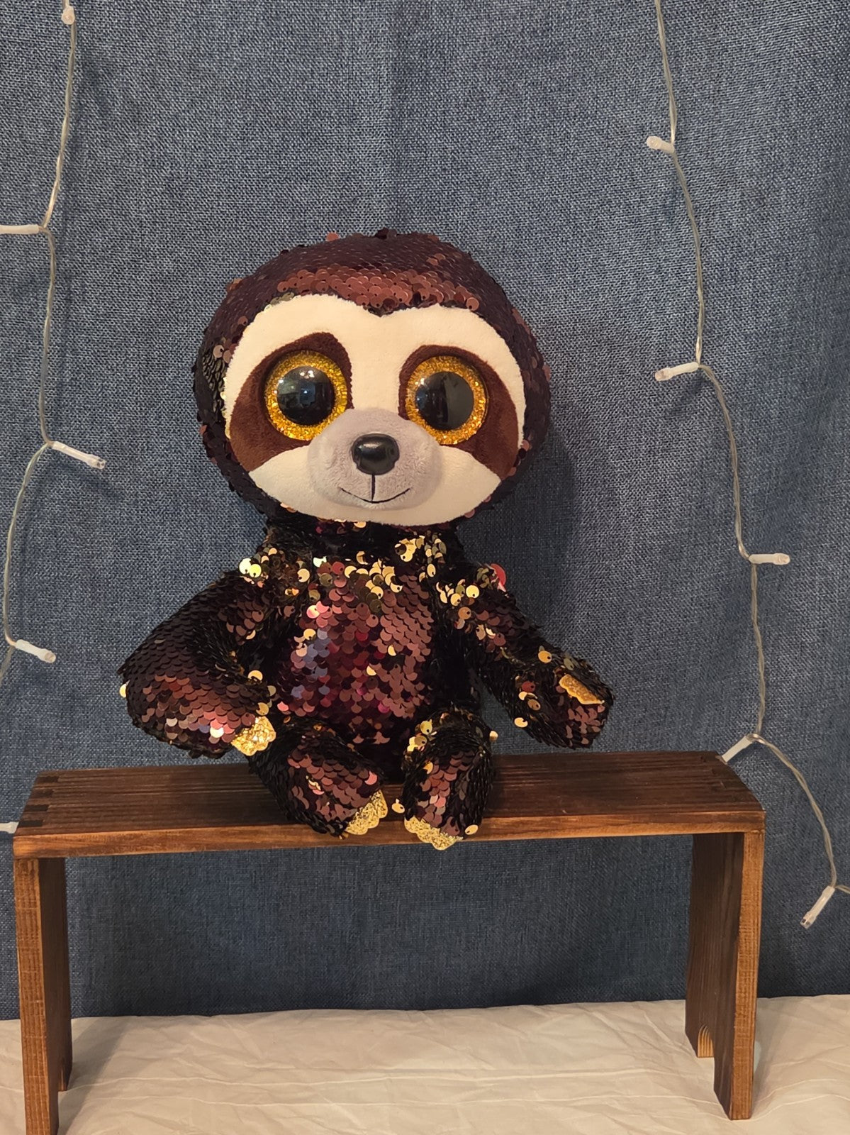 Limited TY Flippables Dangler Sloth 9" Sequin Plush WT