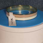 Zoetik Colorblock Enamel Bangle Bracelet Blush Pink Cream Gold Tone