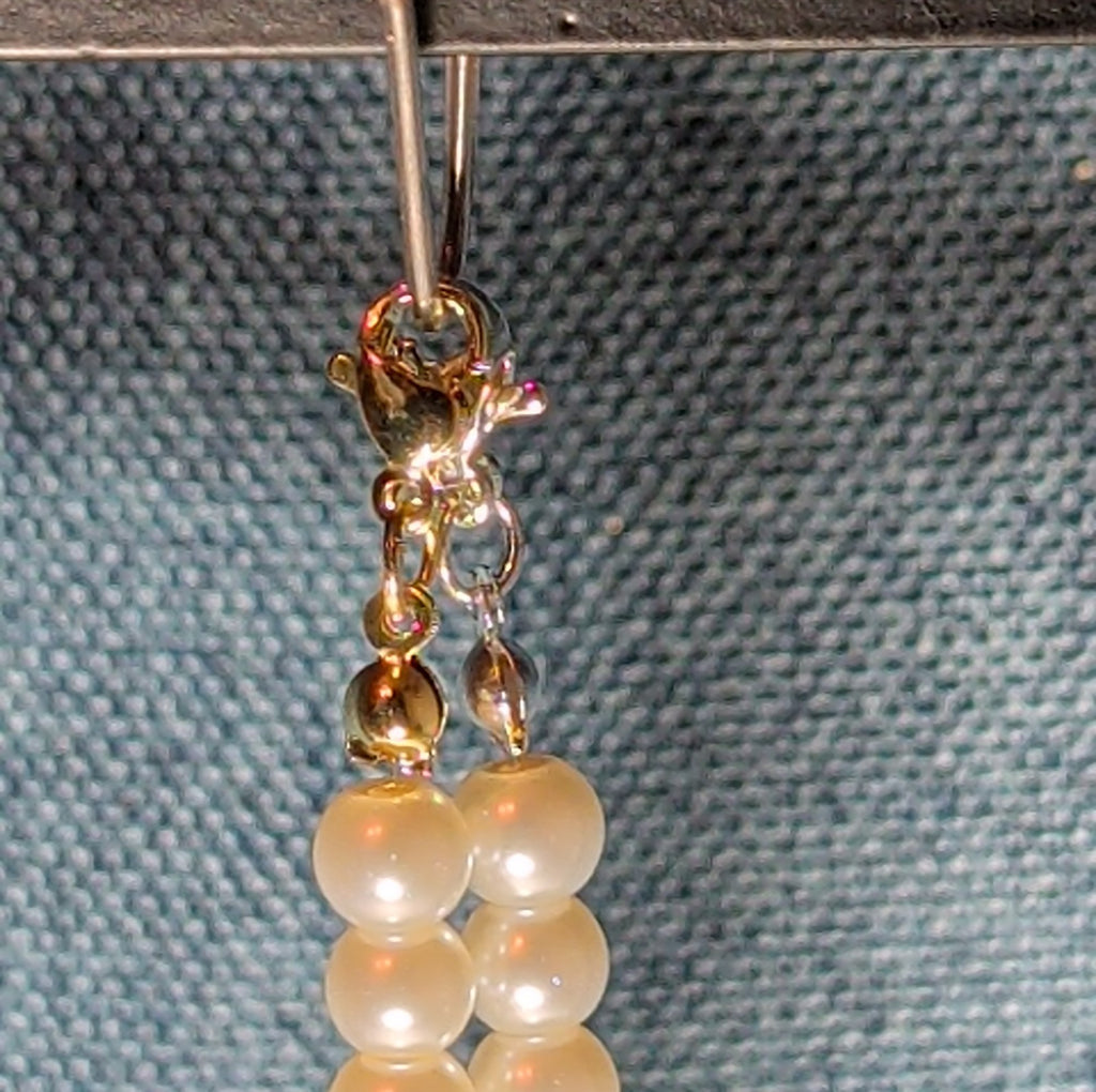 Faux Pearl Purse Charm Gold Silver Tone W Letter Initial