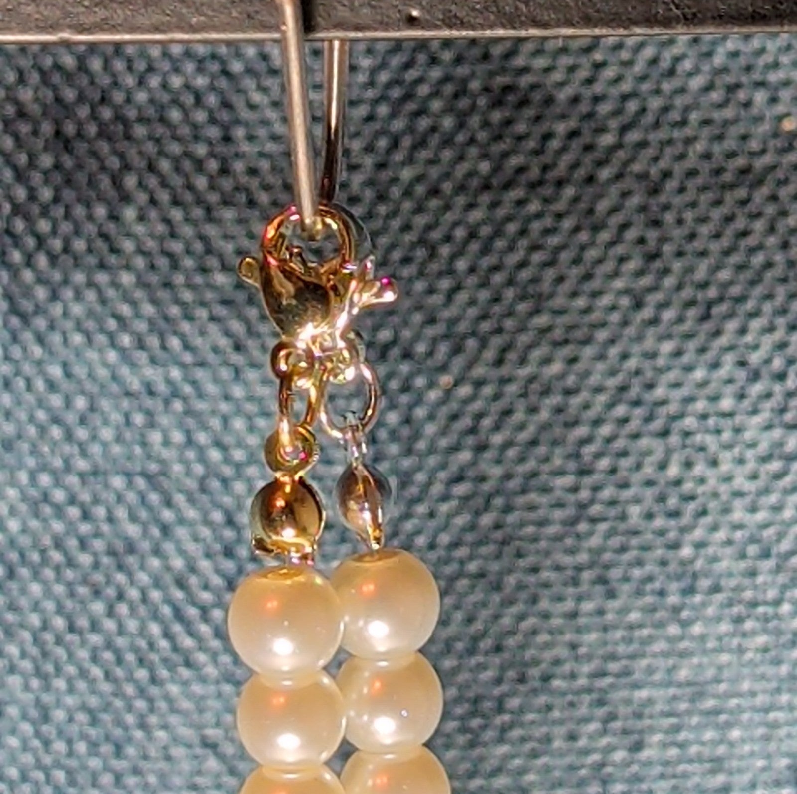 Faux Pearl Purse Charm Gold Silver Tone W Letter Initial