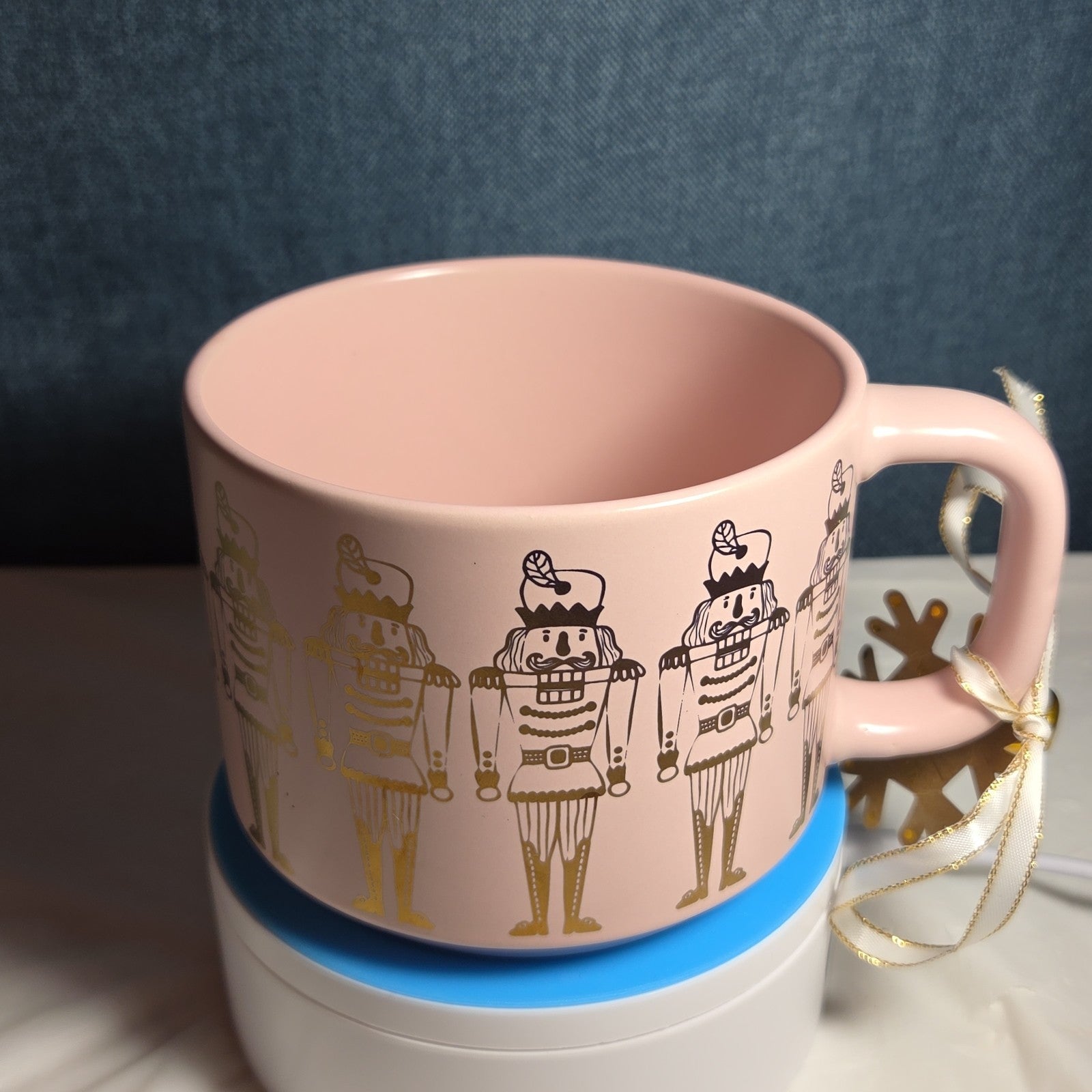 Holly & Joy Nutcracker Pink Ceramic Mug Holiday NWT
