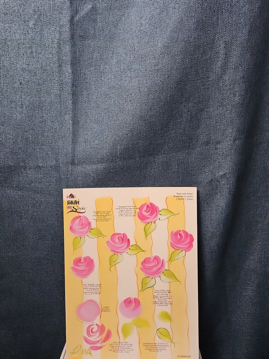 Set of 3 FolkArt One Stroke Painting Worksheet Packs | Flowers #4219 | Reusable