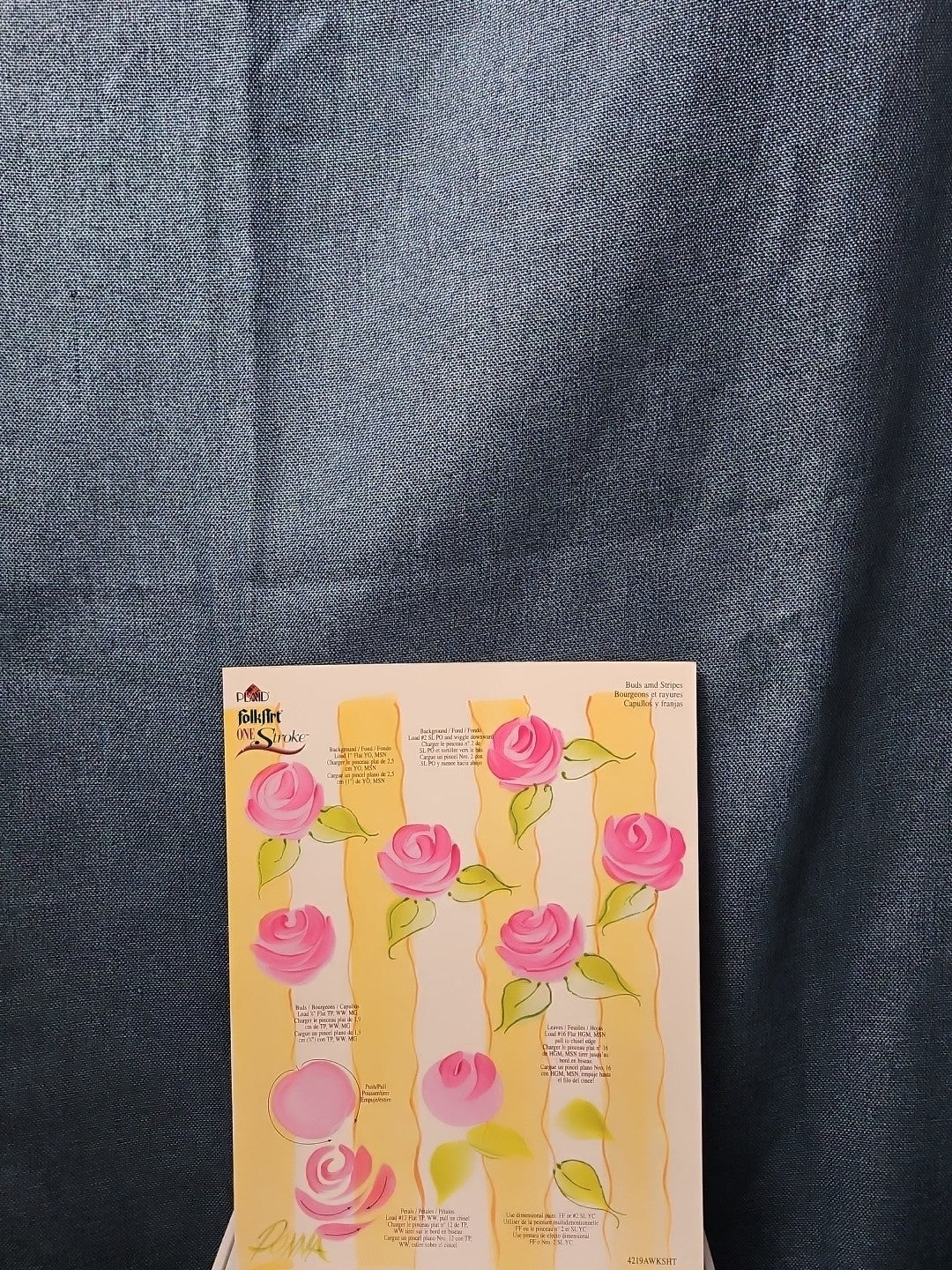 Set of 3 FolkArt One Stroke Painting Worksheet Packs | Flowers #4219 | Reusable