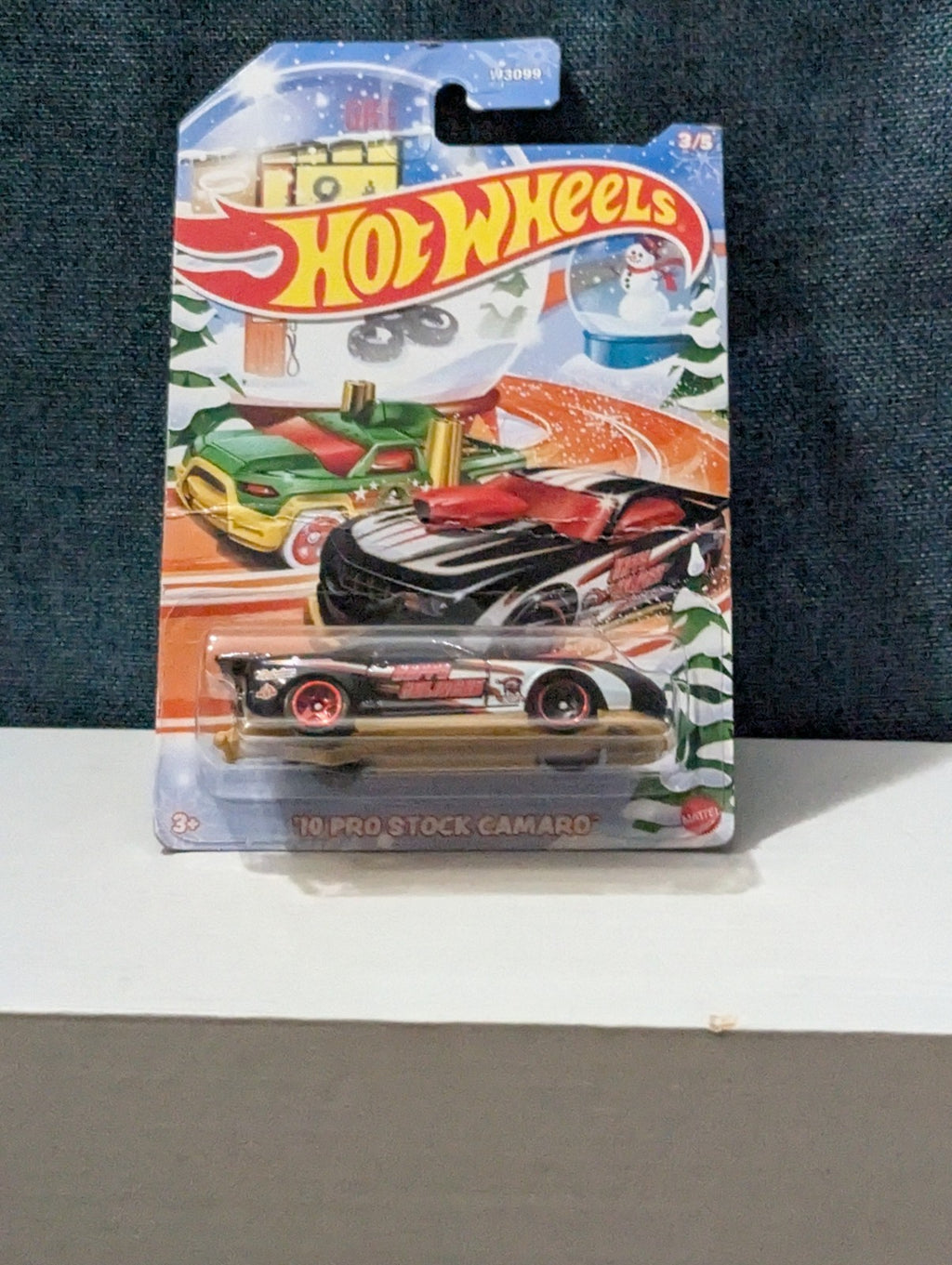 Hot Wheels 2010 Pro Stock Camaro Holiday Racers | Black Happy Holidays Car