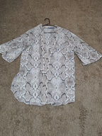 Apt 9 Snakeskin Kimono Cardigan Animal Print Top L/XL Gently Worn RN 73277