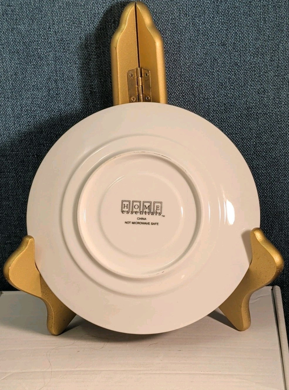 Home Essentials China Saucer Plate White with Gold Rim Individual Replacement