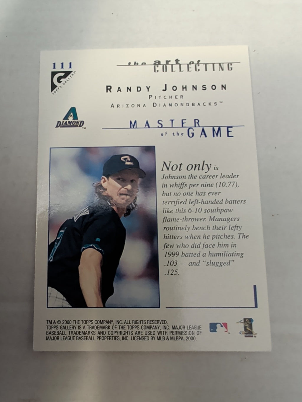 2000 Topps Gallery - Masters of the Game Randy Johnson #111