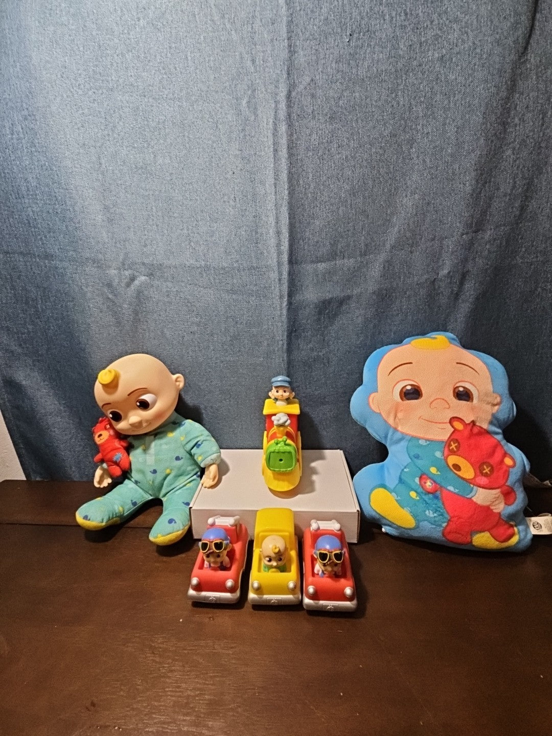 CoComelon Toy Lot Musical Bedtime JJ Doll Plush Pillow 4 Mini Vehicles Jazwares