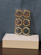Set of 6 Modern Gold Hexagon Napkin Rings | Metal Geometric Table Decor | NEW