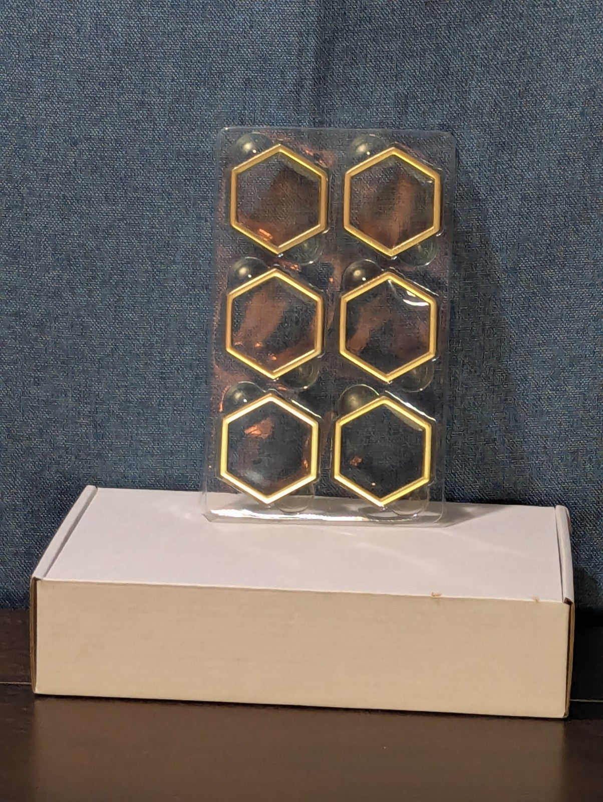 Set of 6 Modern Gold Hexagon Napkin Rings | Metal Geometric Table Decor | NEW
