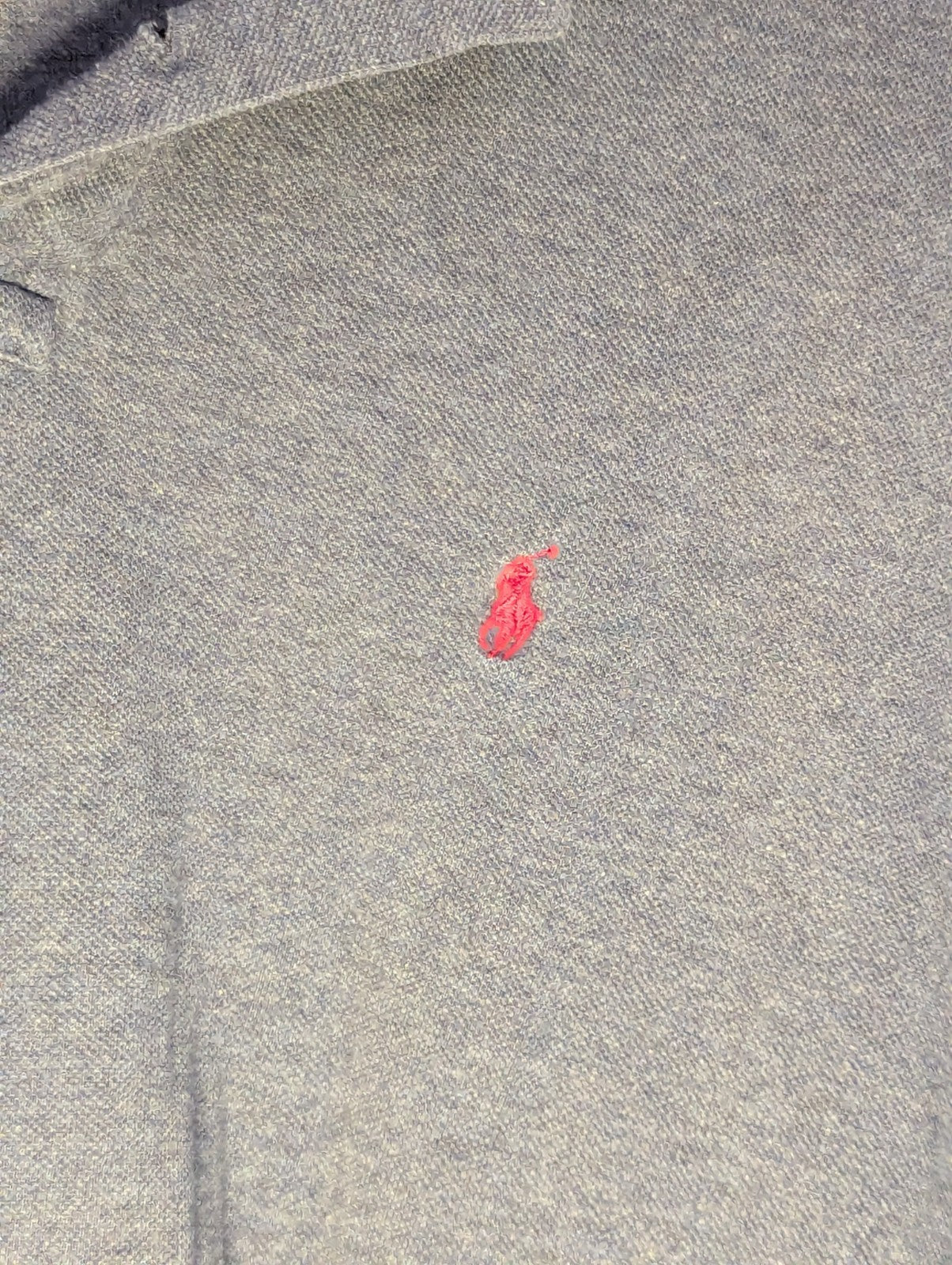 Vintage 90s Polo Ralph Lauren Shirt Men's Large Gray Red Pony Logo Cotton