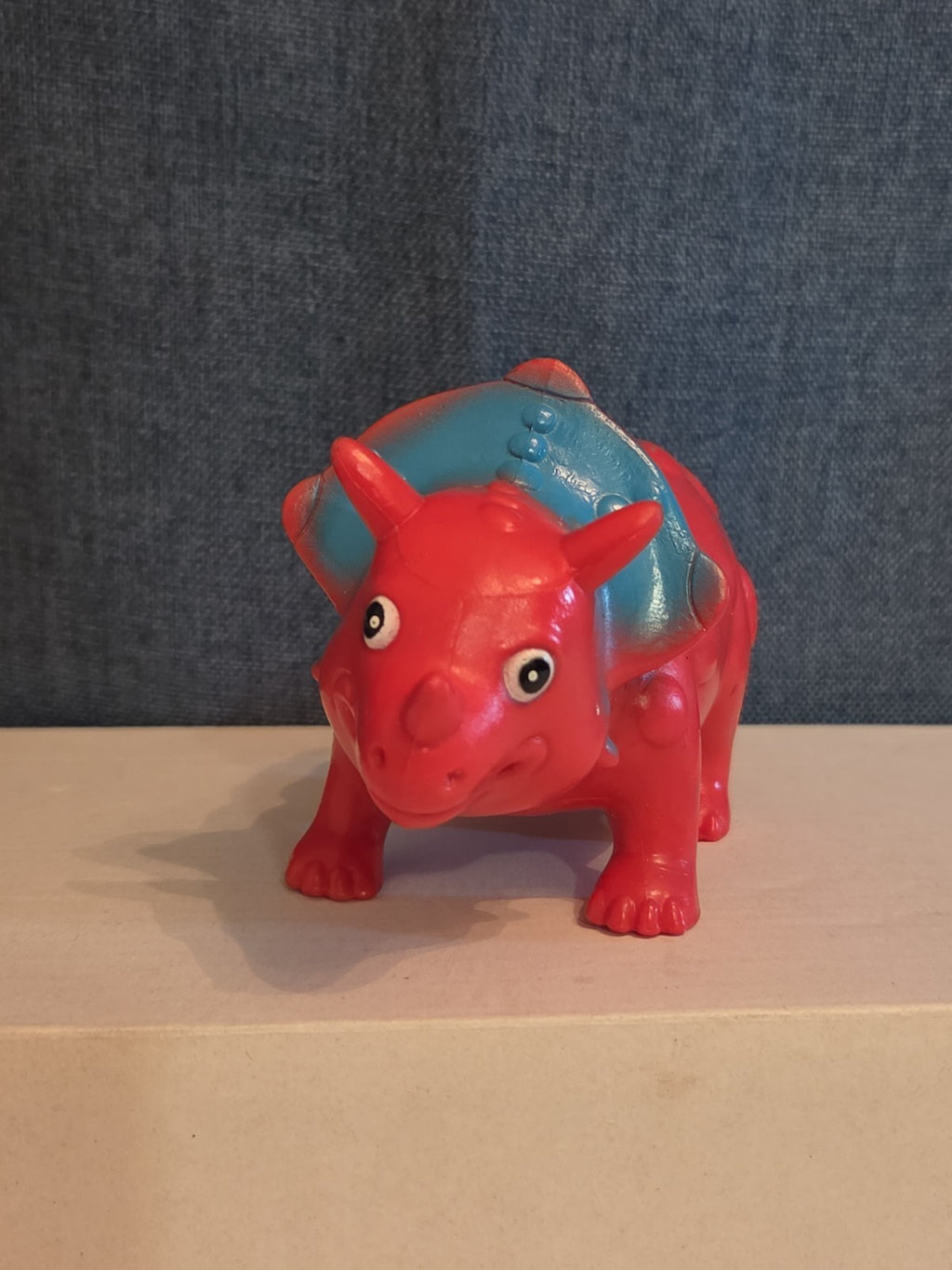 Kid Connection Triceratops Dinosaur Toy Red Blue 7" Long Plastic Figure Toddler