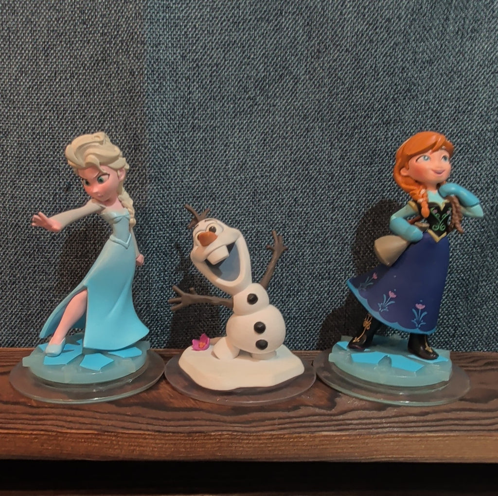 Disney Infinity Frozen 3 Figure Lot Elsa Anna Olaf PVC Loose