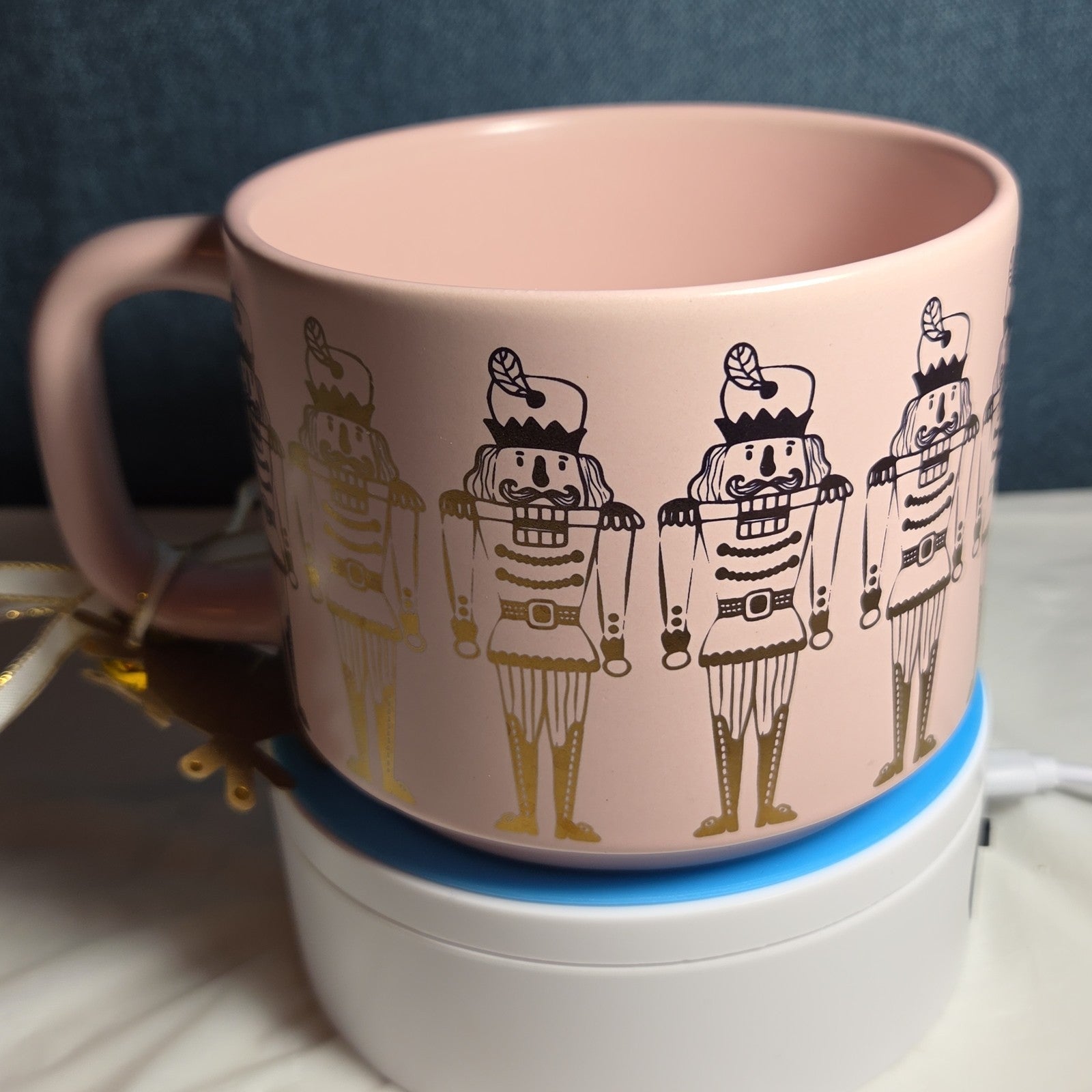 Holly & Joy Nutcracker Pink Ceramic Mug Holiday NWT