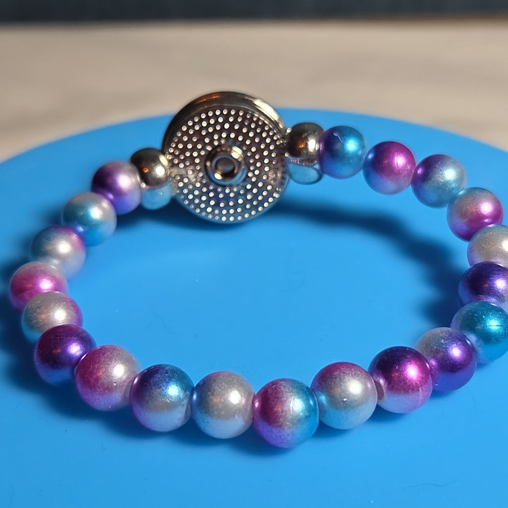 Taylor Swift Lover Snap Charm Beaded Stretch Bracelet