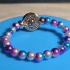 Taylor Swift Lover Snap Charm Beaded Stretch Bracelet