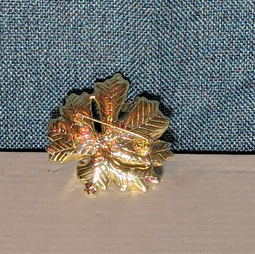 Peony Flower Brooch Pin Gold Tone Faux Pearl Enamel Coquette NWOT