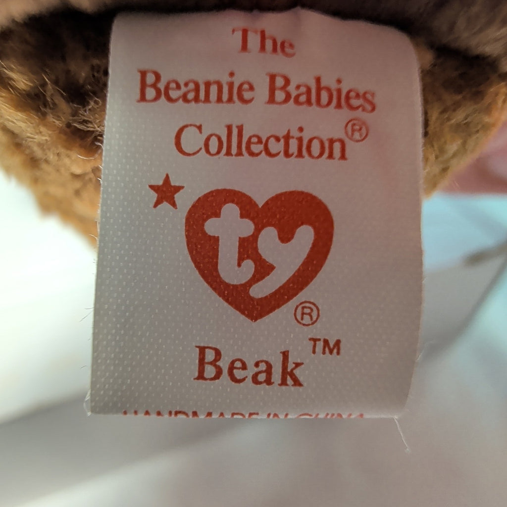 Beak Ty Beanie Baby 1998 Retired Kiwi Bird with Tag Protector Vintage Retired