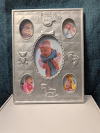 Special Moments "My First Year" Baby Photo Frame | Silver Tone Metal Collage |
