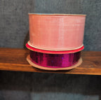 Offray Ribbon Lot 2 Pink Organdy Metallic Magenta Craft Destash