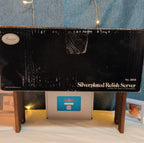 Leonard Silverplate 3 Tier Relish Tray Glass Insert Vintage New Open Box