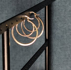 Double Hoop 925 Sterling Silver Textured Y2K