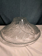 KIG Indonesia 10" Pressed Glass Bowl Starburst Floral MCM Centerpiece Serving