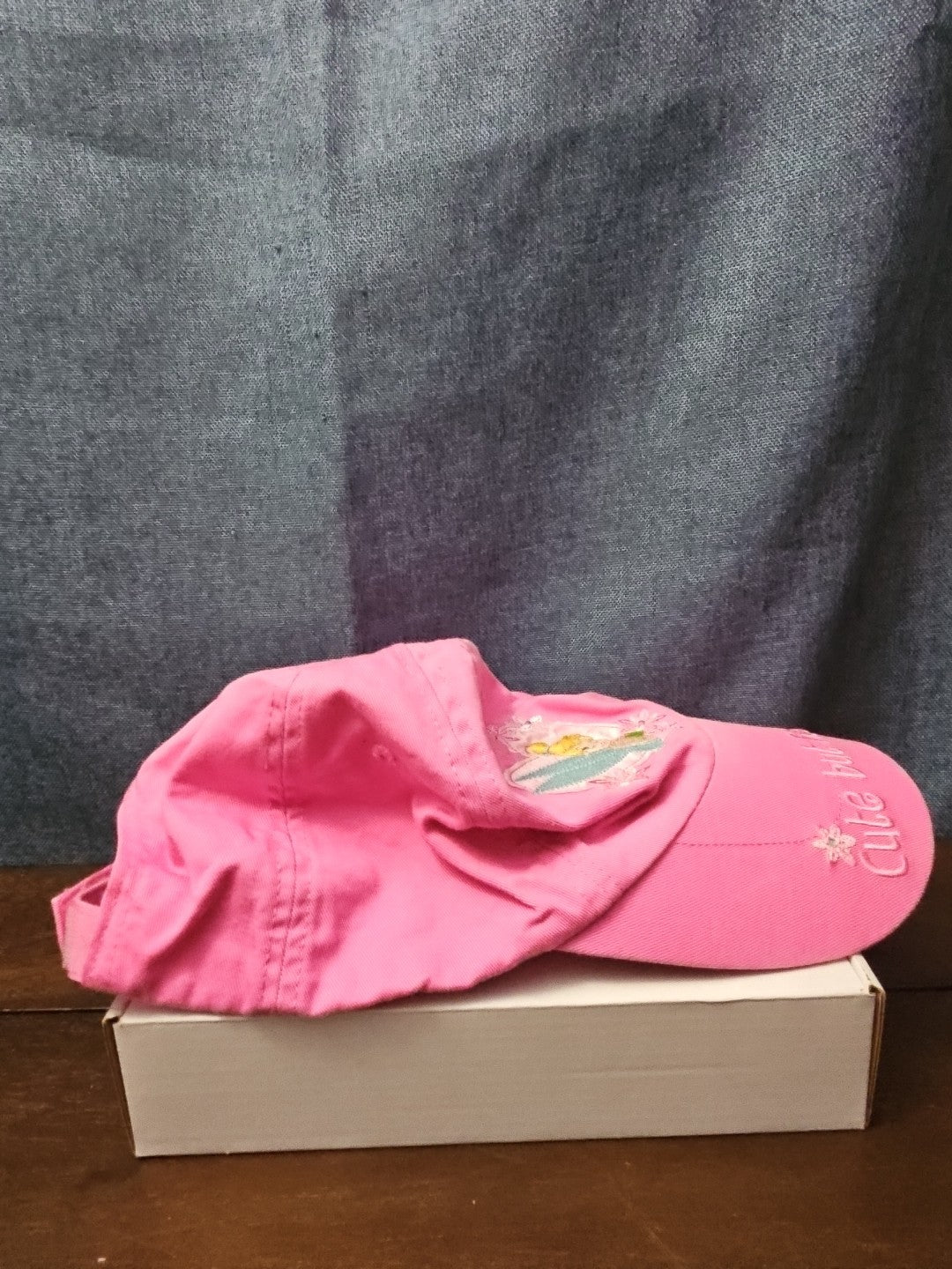 Disney Tinker Bell Hat Pink Baseball Cap "Cute but Feisty" Y2K Embroidered