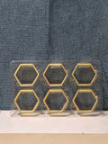 Set of 6 Modern Gold Hexagon Napkin Rings | Metal Geometric Table Decor | NEW