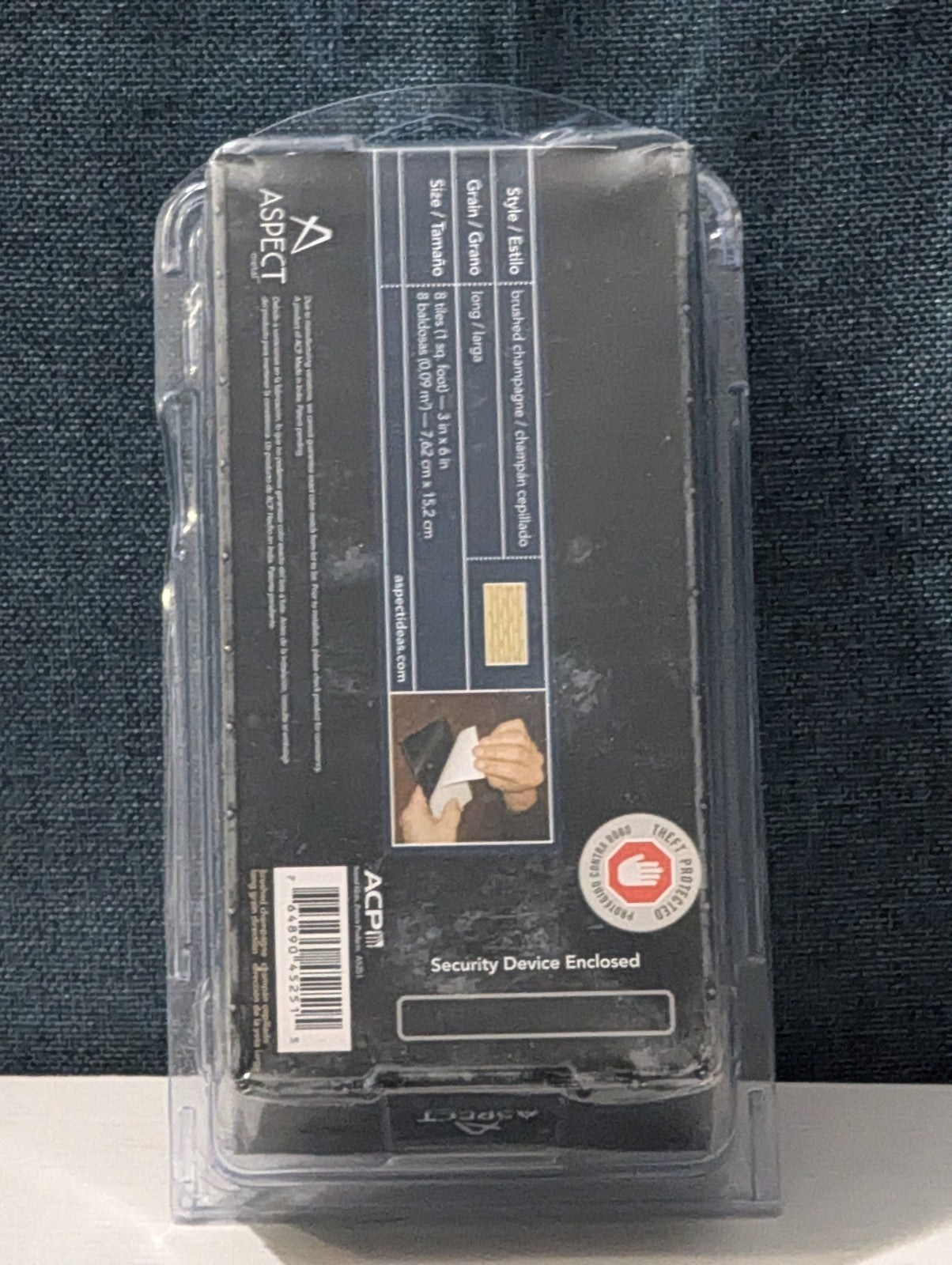 Aspect 3x6" Peel & Stick Metal Tile Brushed Champagne | A52-51 | 8 Pack 1 Sq Ft