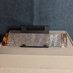 Rhinestone Wide Cuff Bracelet AB Crystal Gold Tone Y2K Glam Style NWOT