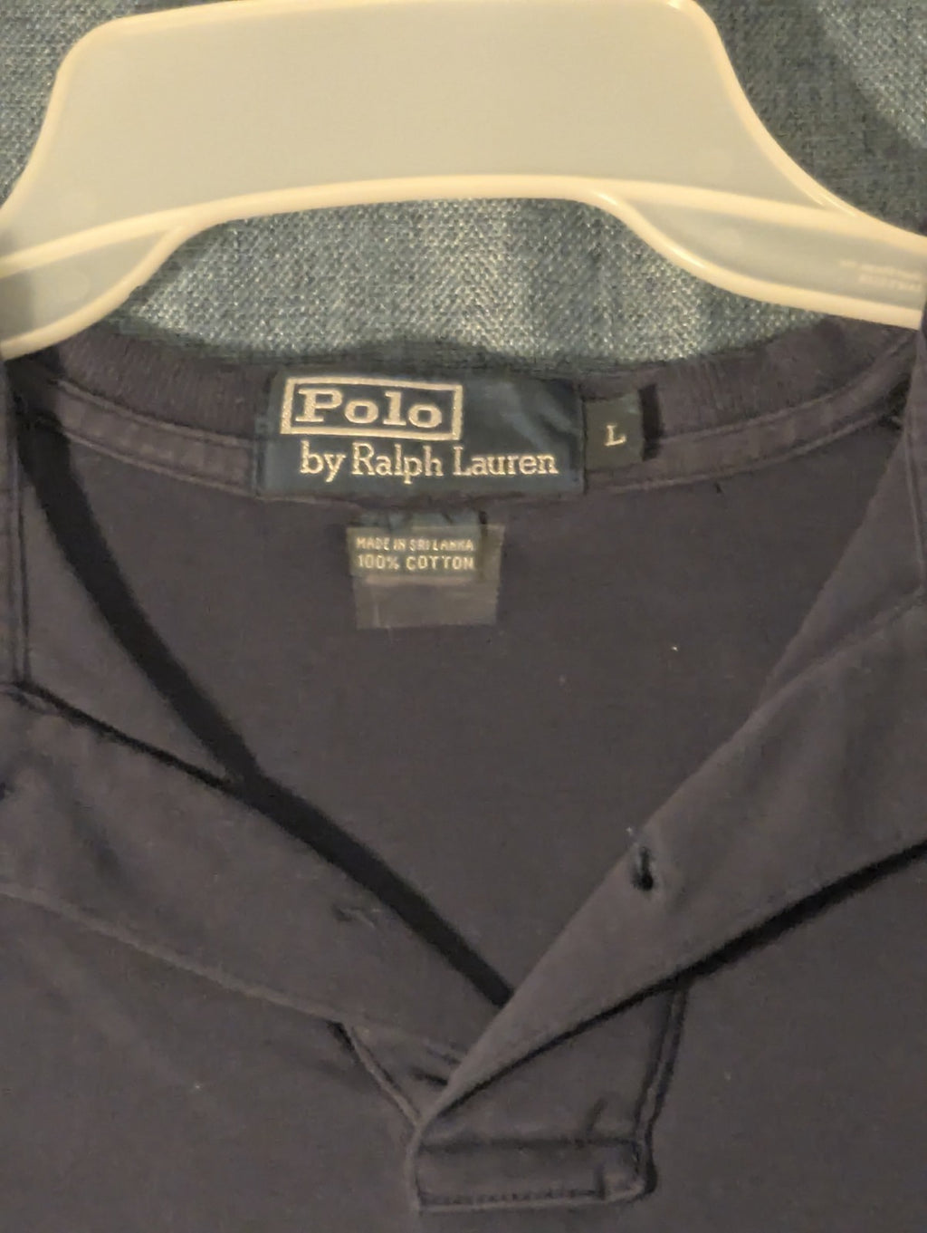 Vintage 90s Polo Ralph Lauren Shirt Men's L Navy Blue Green Pony Logo