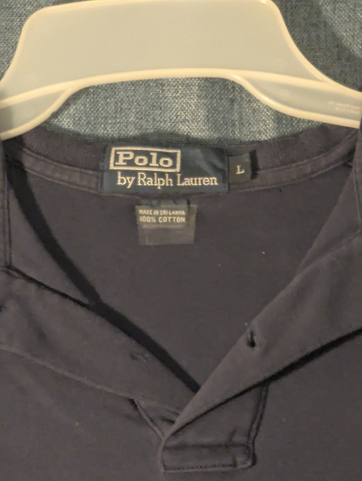 Vintage 90s Polo Ralph Lauren Shirt Men's L Navy Blue Green Pony Logo