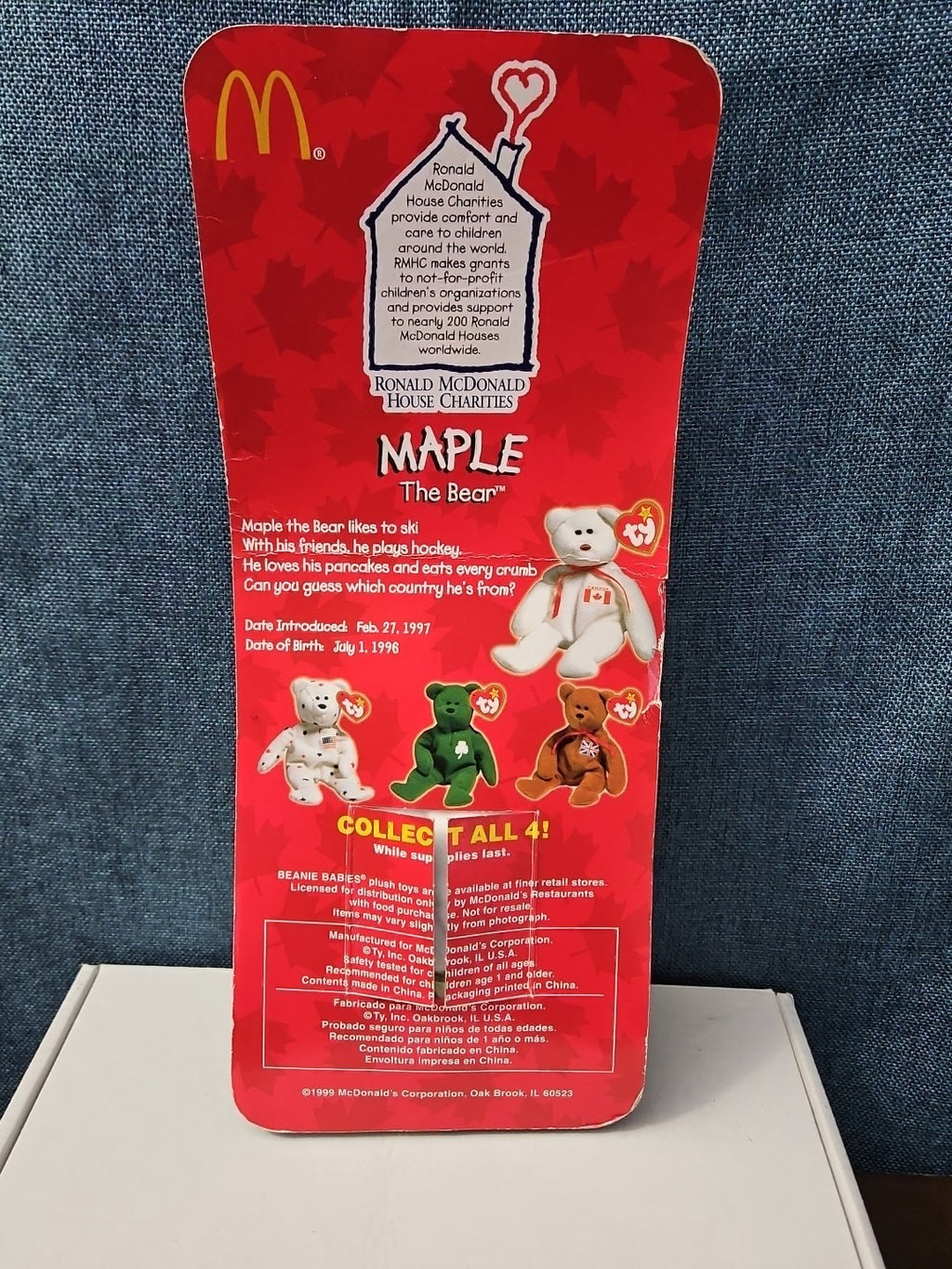 Ty Beanie Baby Maple the Bear | 1997 McDonald's Charity Exclusive