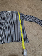 Counterparts Striped Blouse Women XL Black White Long Sleeve Top