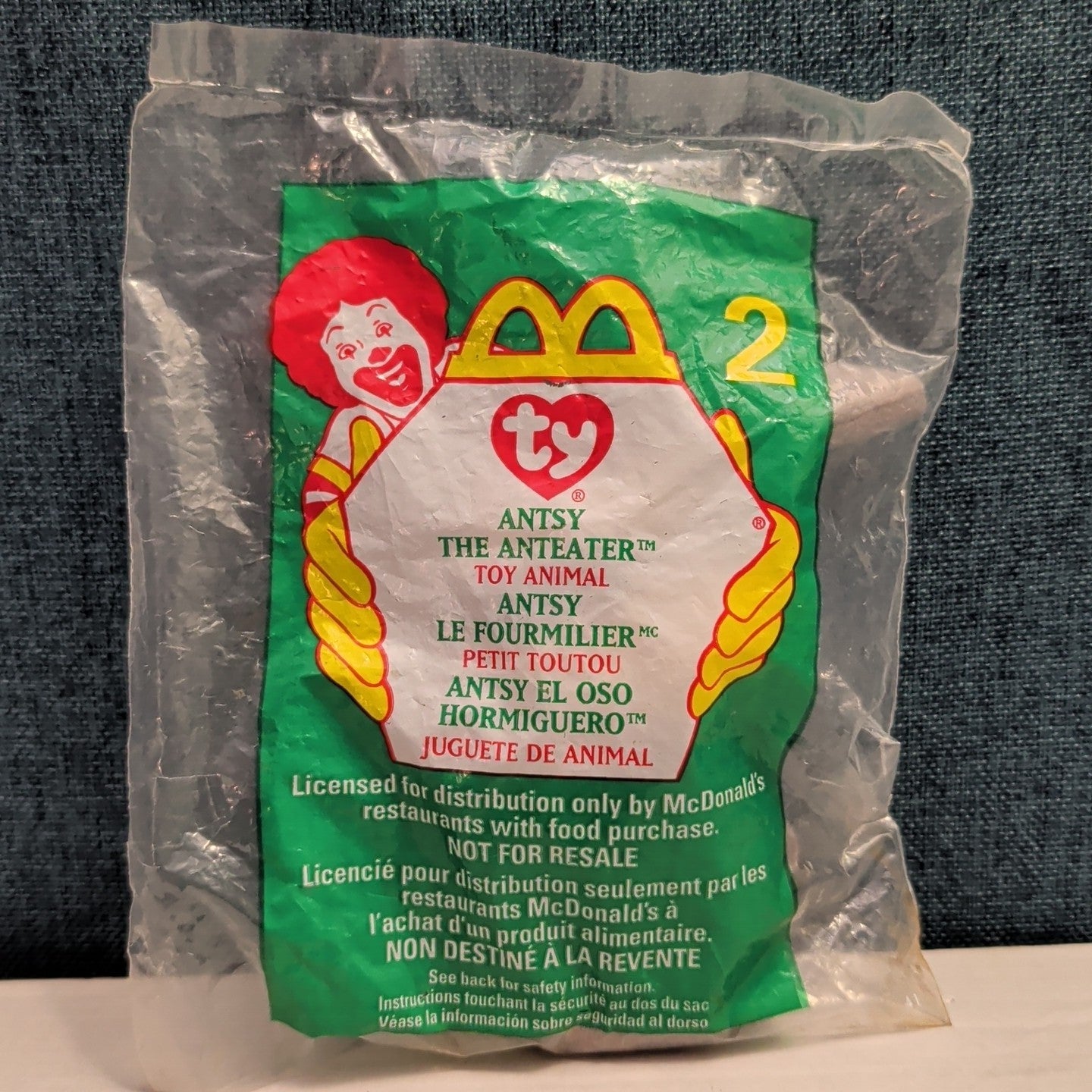 Ty Teenie Beanie Babies Antsy Anteater #2 McDonald’s 1999 Sealed New Retired