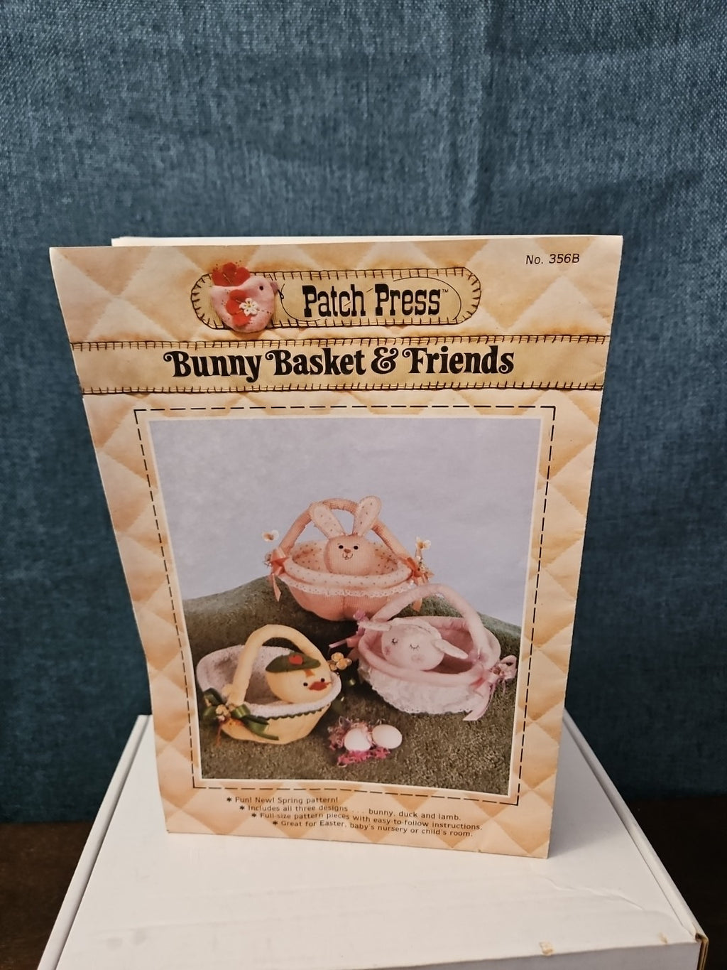 Vintage 1982 Patch Press Pattern 356B| Bunny Basket & Friends