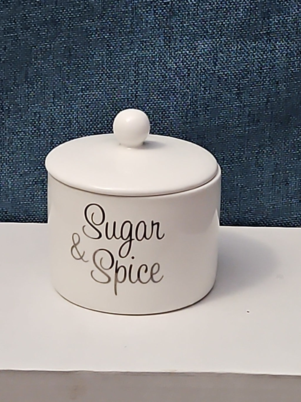 Ceramic Sugar Bowl with Lid | "Sugar & Spice"