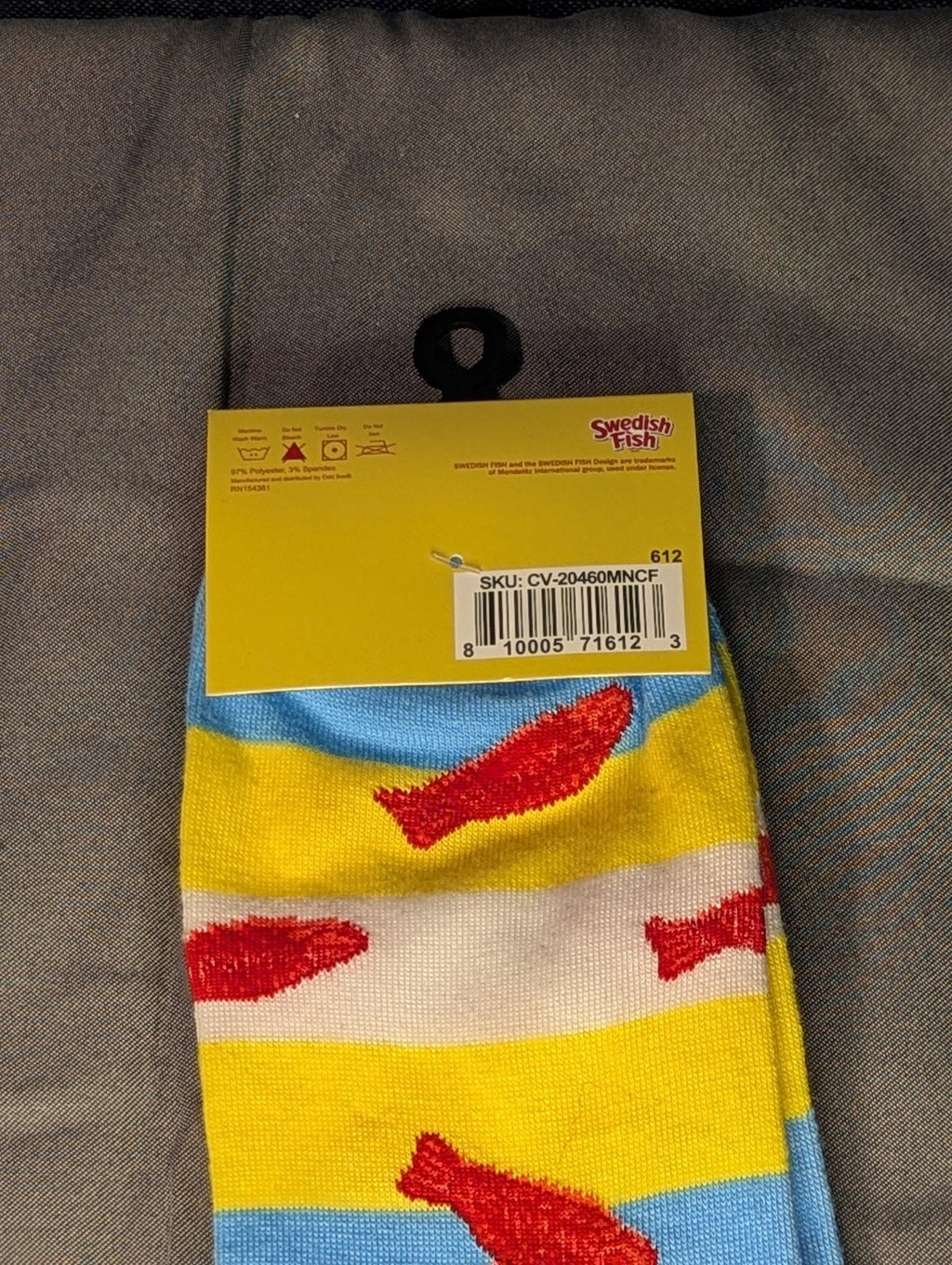 Odd Sox Swedish Fish Socks Crew Novelty Candy Licensed